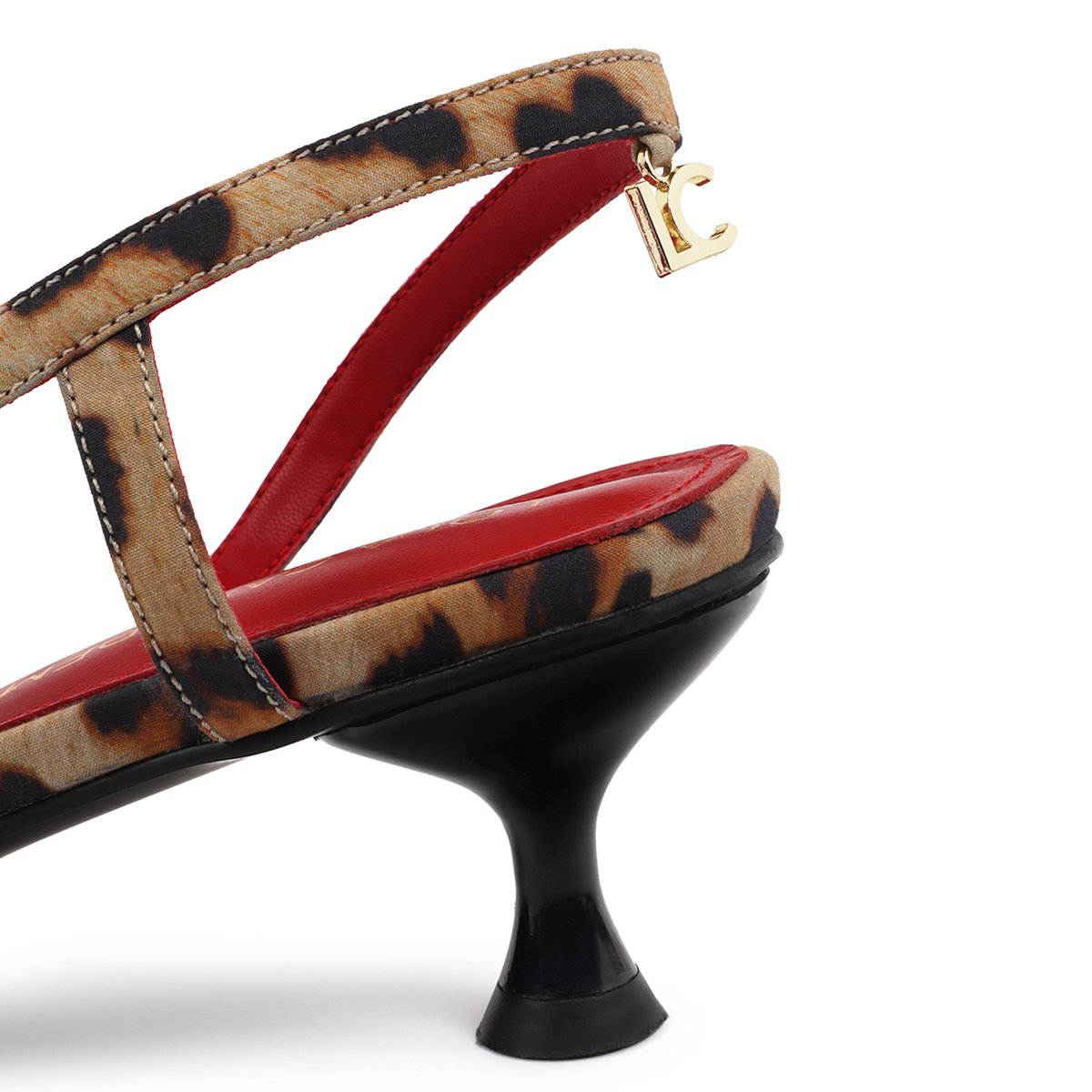 Ballerines slingback à kitten heel imprimé léopard léopard, LOLA CASADEMUNT