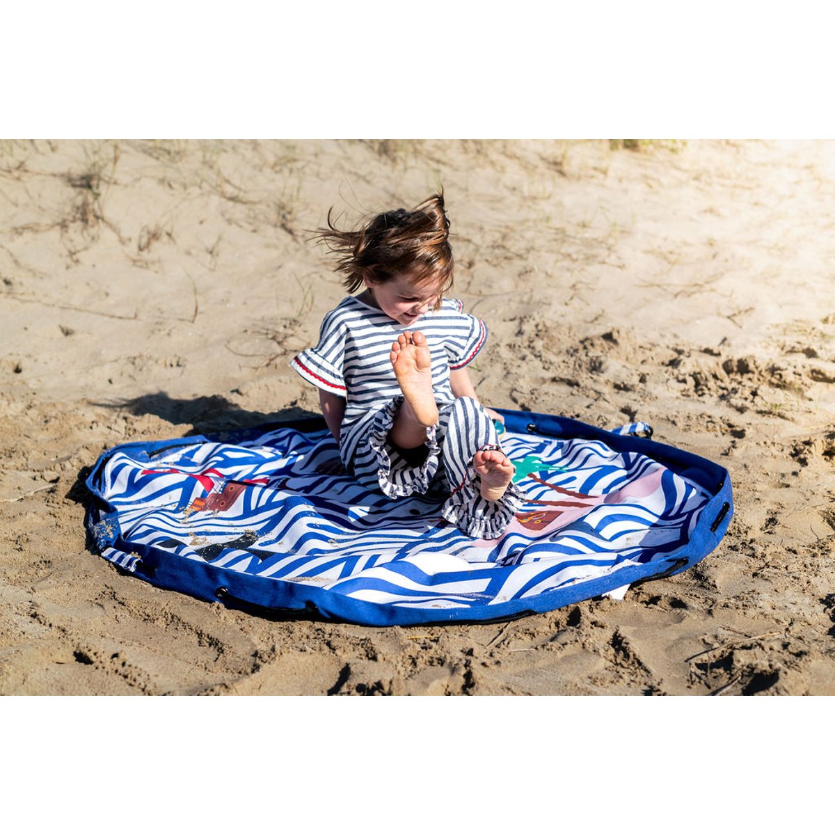 play&go - tapis de jeu & sac à jouets outdoor - pirate bleu, multicolor, PLAY ET GO