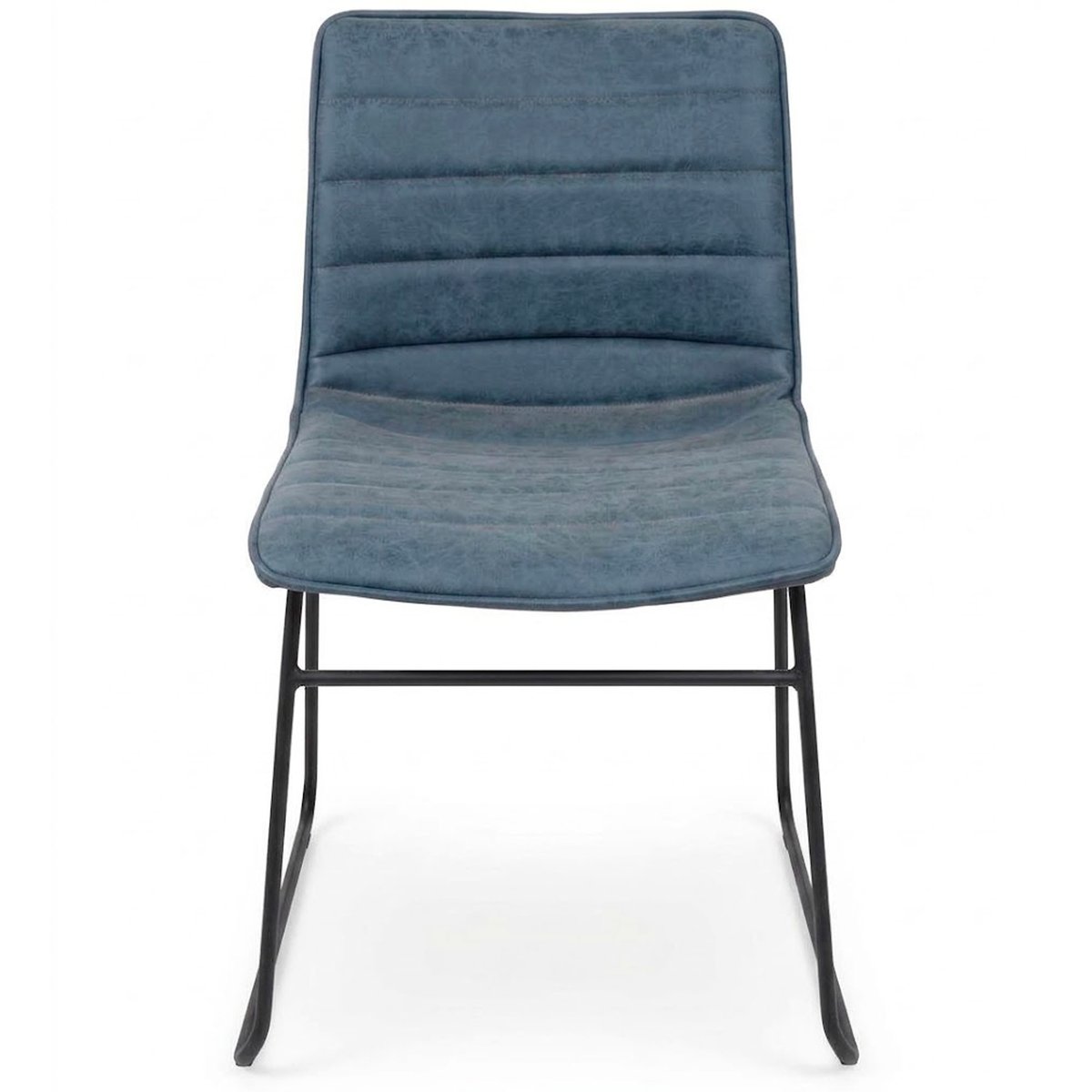 Chaise vintage en similicuir bleu 55x45x78cm bleu, WADIGA