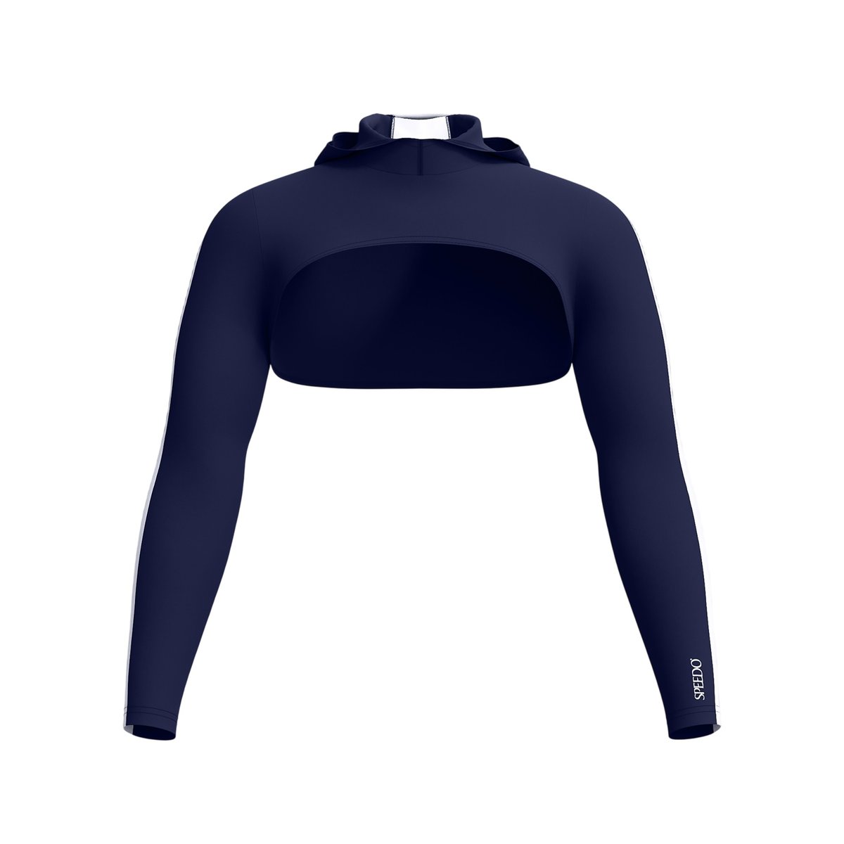 Boléro manches longues à capuche motif/style rayure contrastée bleu marine, SPEEDO