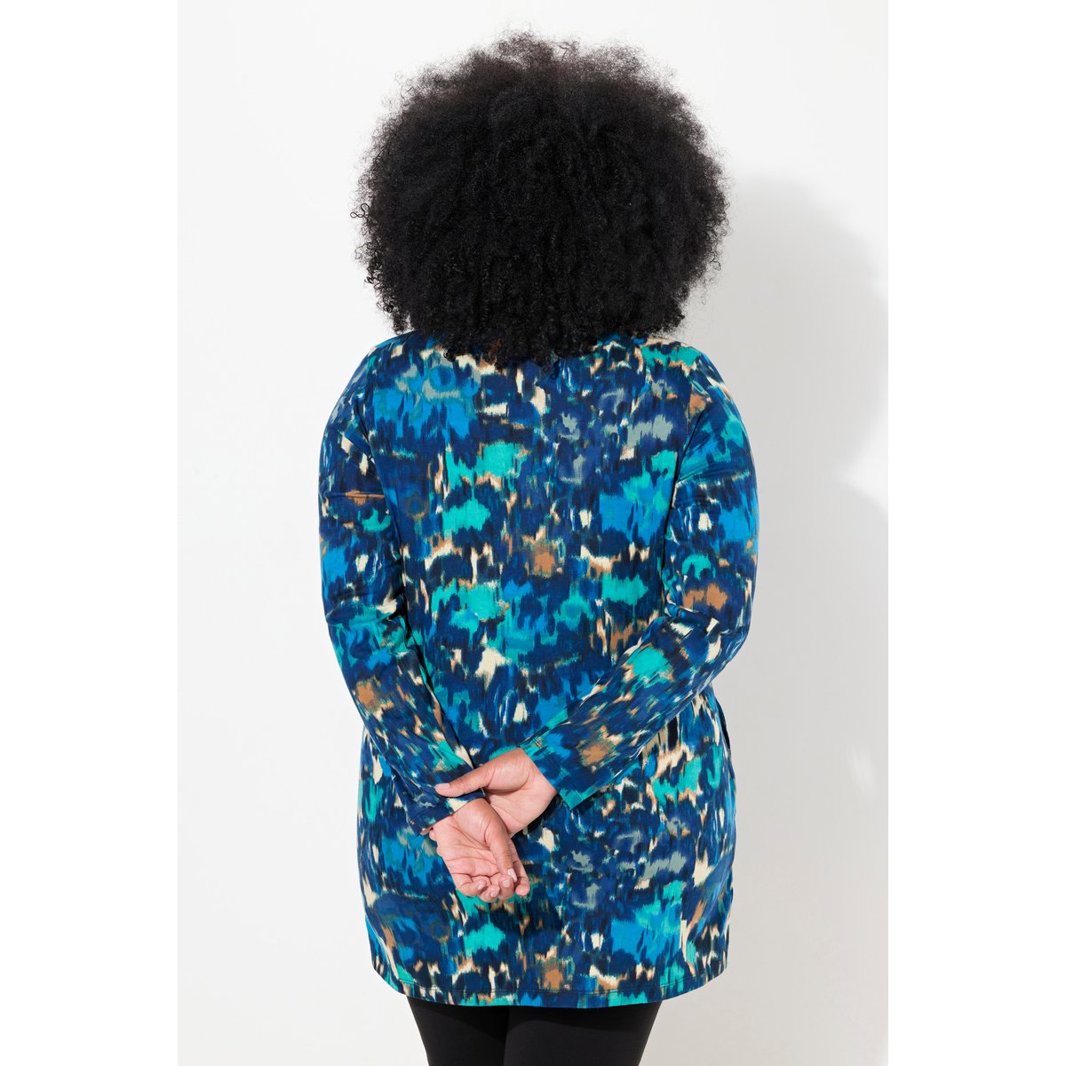 T-shirt long marine, ULLA POPKEN