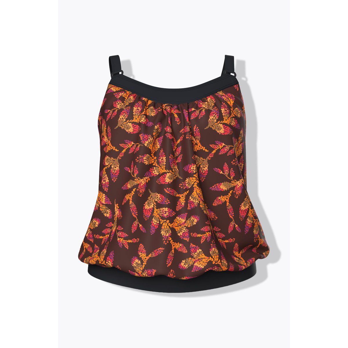 Tankini motif feuilles brun terre, ULLA POPKEN