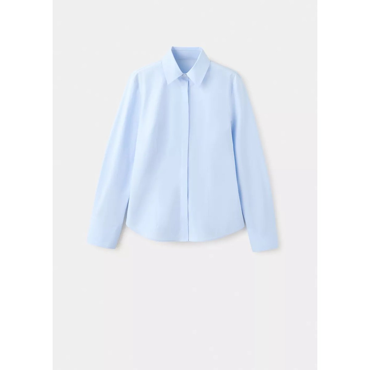 Chemise popeline cintrée bleu ciel, MANGO