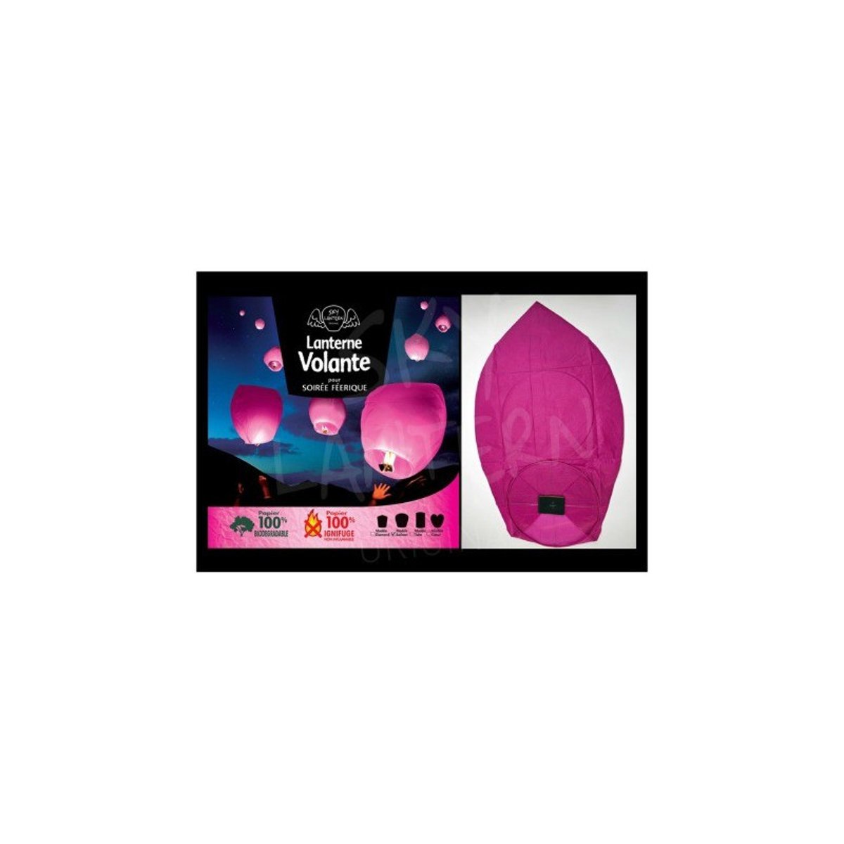 Lanterne volante rose X 1 couleur unique, SKYLANTERN