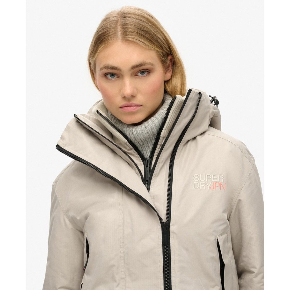 Veste à capuche brodée SD Windbreaker gris château, SUPERDRY