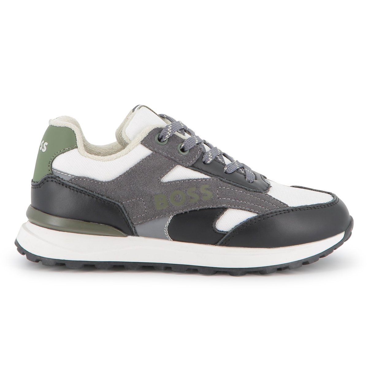Sneakers stringate black, BOSS KIDSWEAR
