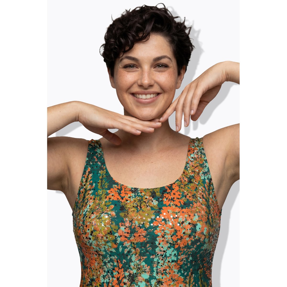Maillot de bain à fleurs bleu turquoise, ULLA POPKEN