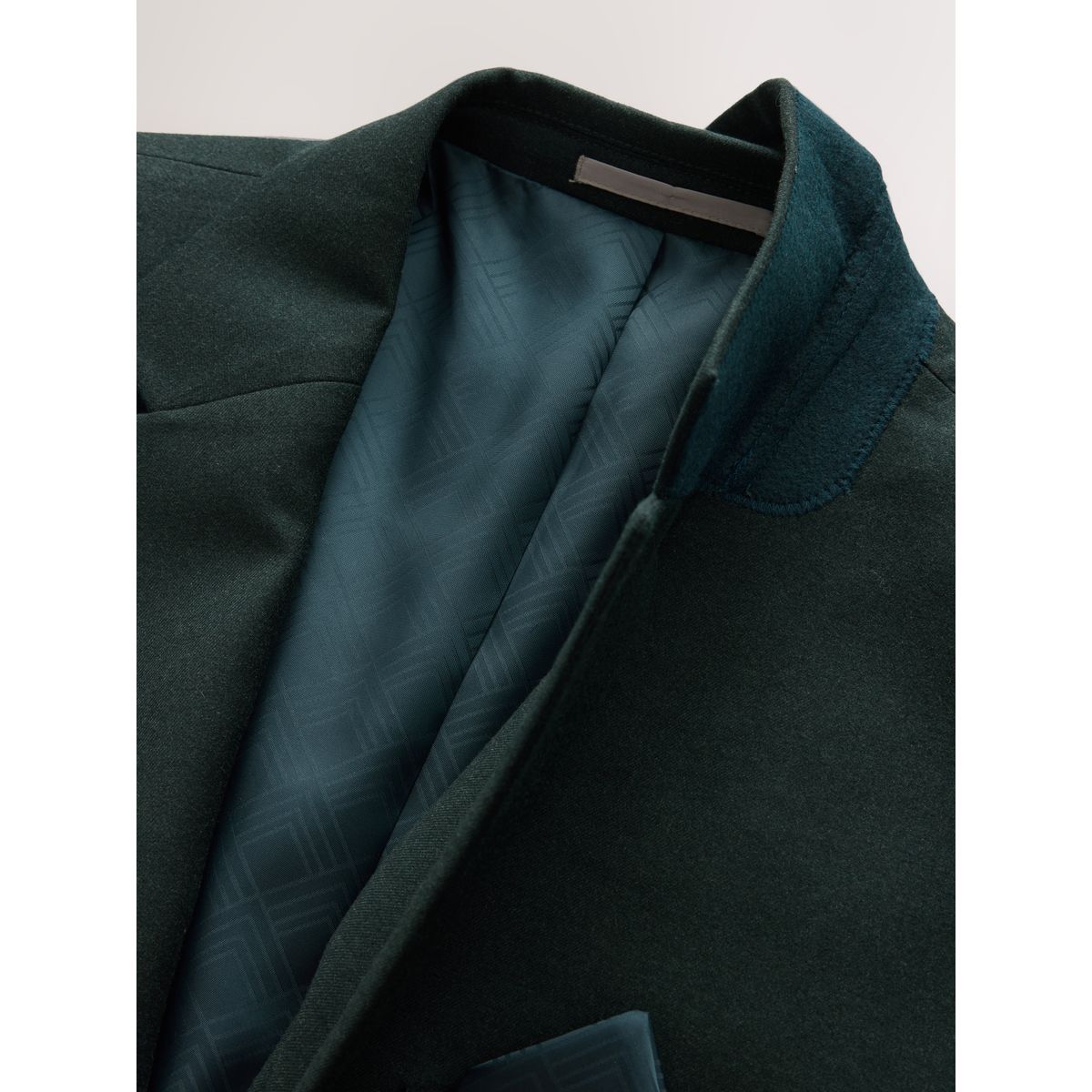 Veste de costume ajustée en flanelle vert, NEXT