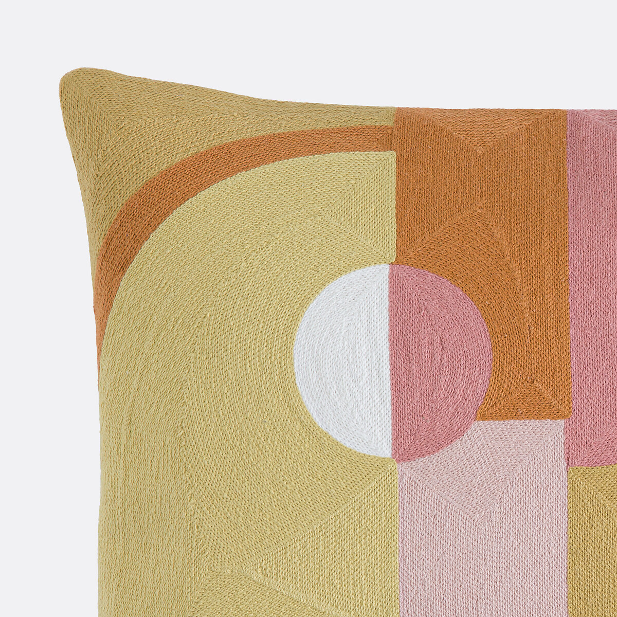 Dyonis Geometric Print Embroidered Cotton Rectangular Cushion Cover multi-coloured, LA REDOUTE INTERIEURS