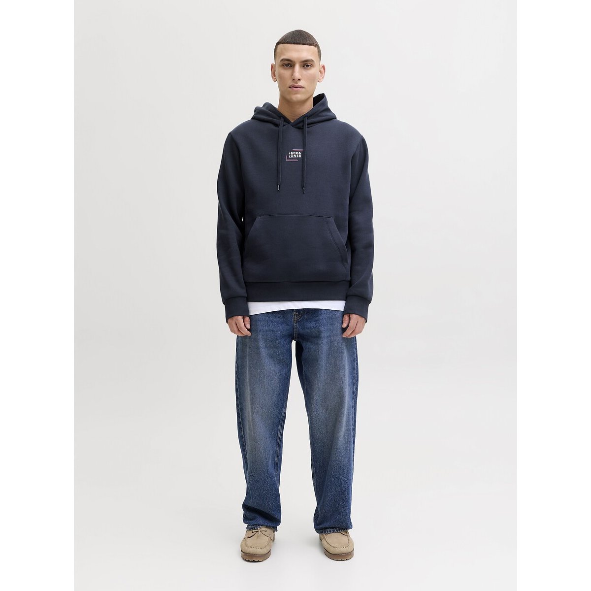 Sweat à capuche bleu marine, JACK & JONES