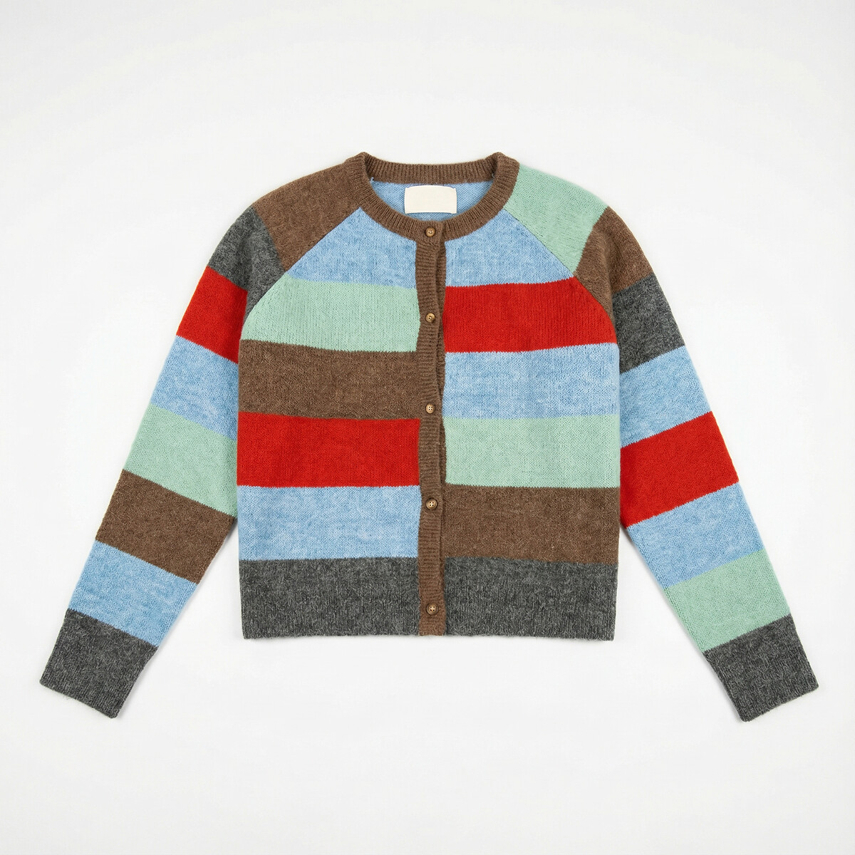 Strickjacke MIRKO mit Rundhalsausschnitt bunt, LEON & HARPER