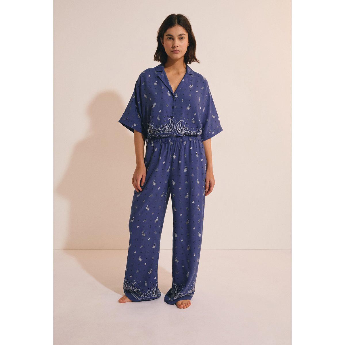 Pantalon de pyjama à motifs ALUNA marine, ETAM
