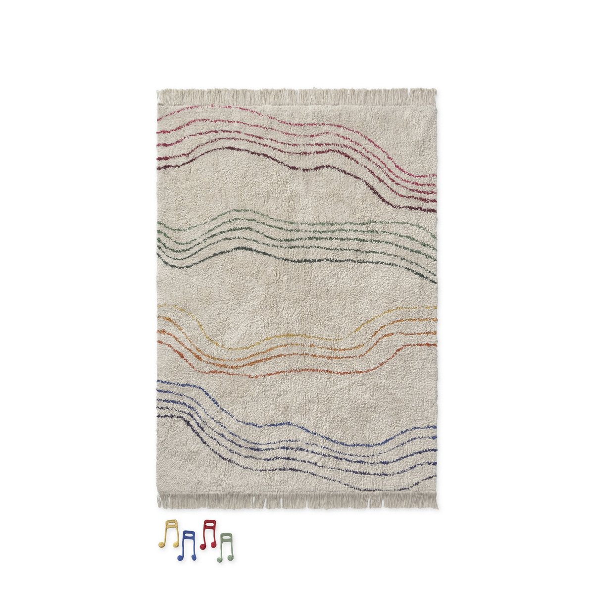 Tapis lavable Notes de musique MUSIC STUDIO multicolore, LORENA CANALS