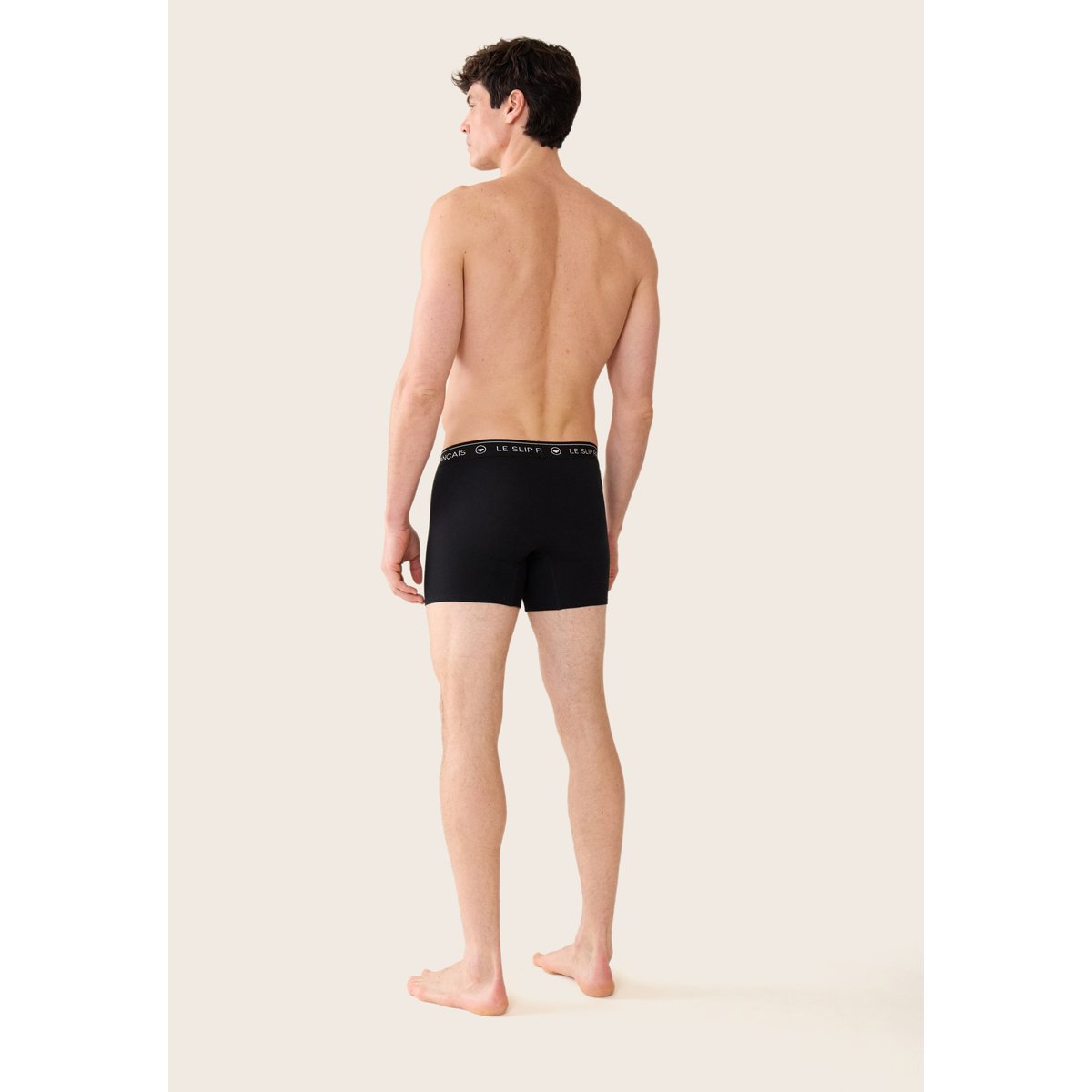 Boxer long bleu en coton Redoutable noir, LE SLIP FRANCAIS