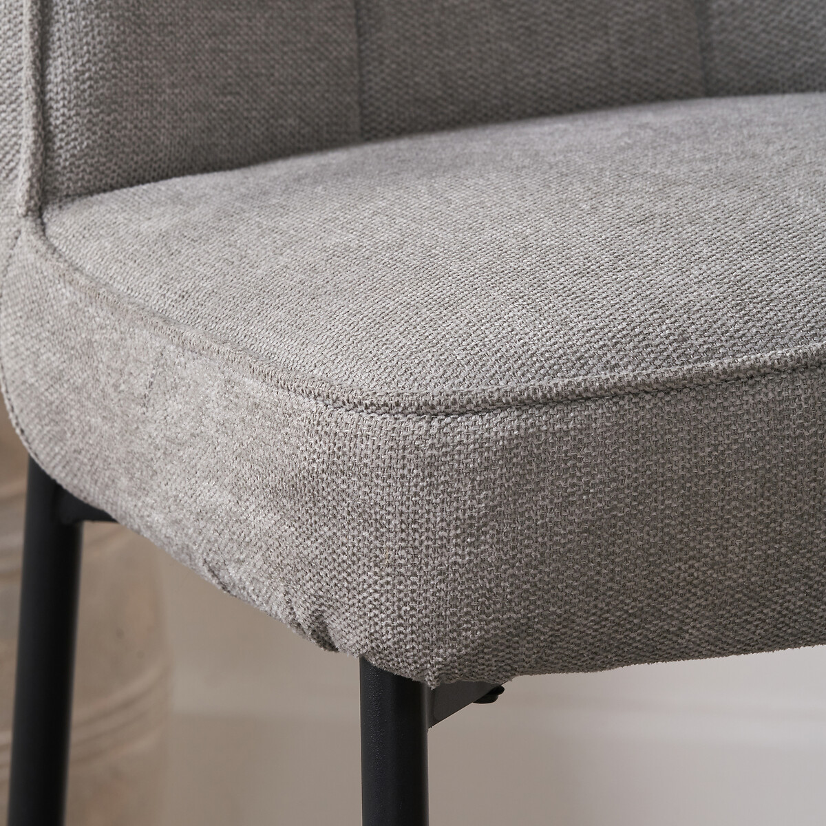 Elys Quilted Chenille & Metal Bar Stool dark grey, SO'HOME