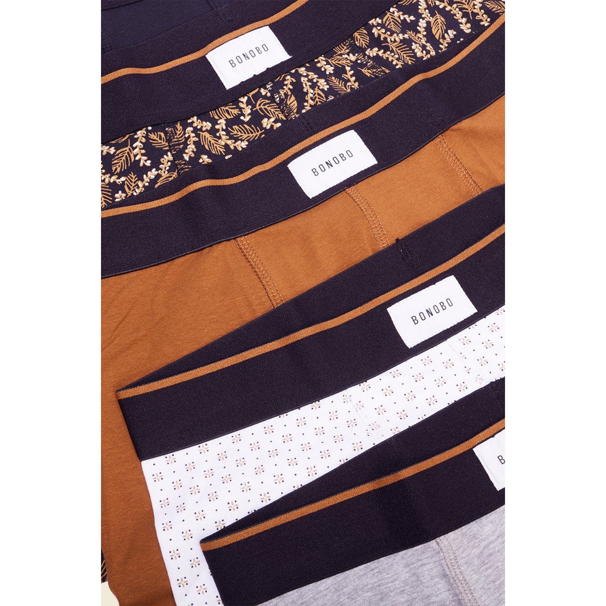 Lot 5 boxers bleu foncé, BONOBO