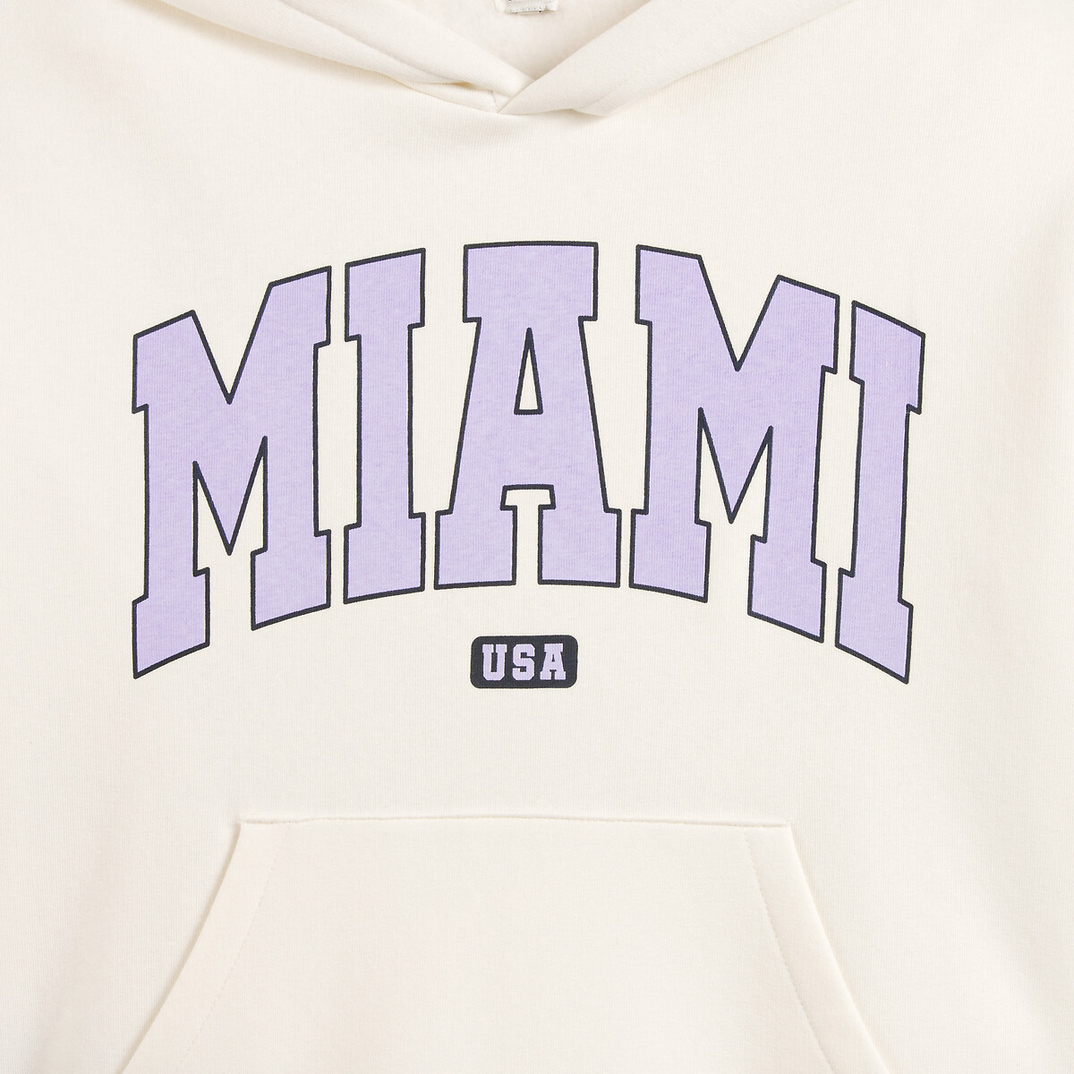 Conjunto de 2 peças, sweat com capuz e calções justos cru/violeta, LA REDOUTE COLLECTIONS
