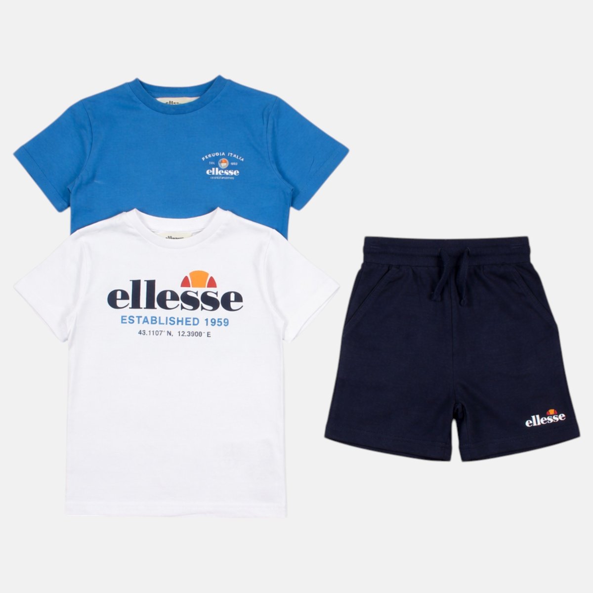 Lot de 2 t-shirts manches courtes et short TEAM bleu marine, ELLESSE