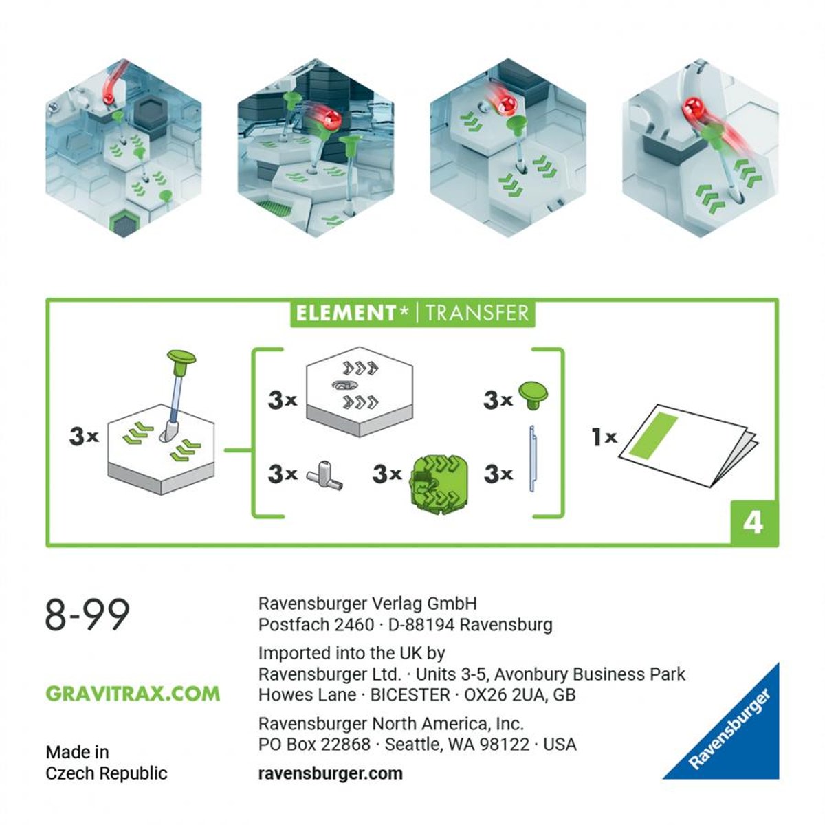 Gravitrax Élément transfer transfert 23 couleur unique, RAVENSBURGER