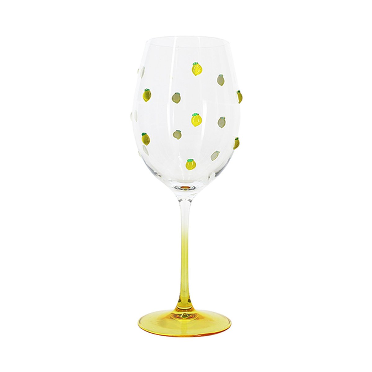 Lot de 4 verres à pied 43.5cl en verre, CITRON jaune-transparent, NOVASTYL