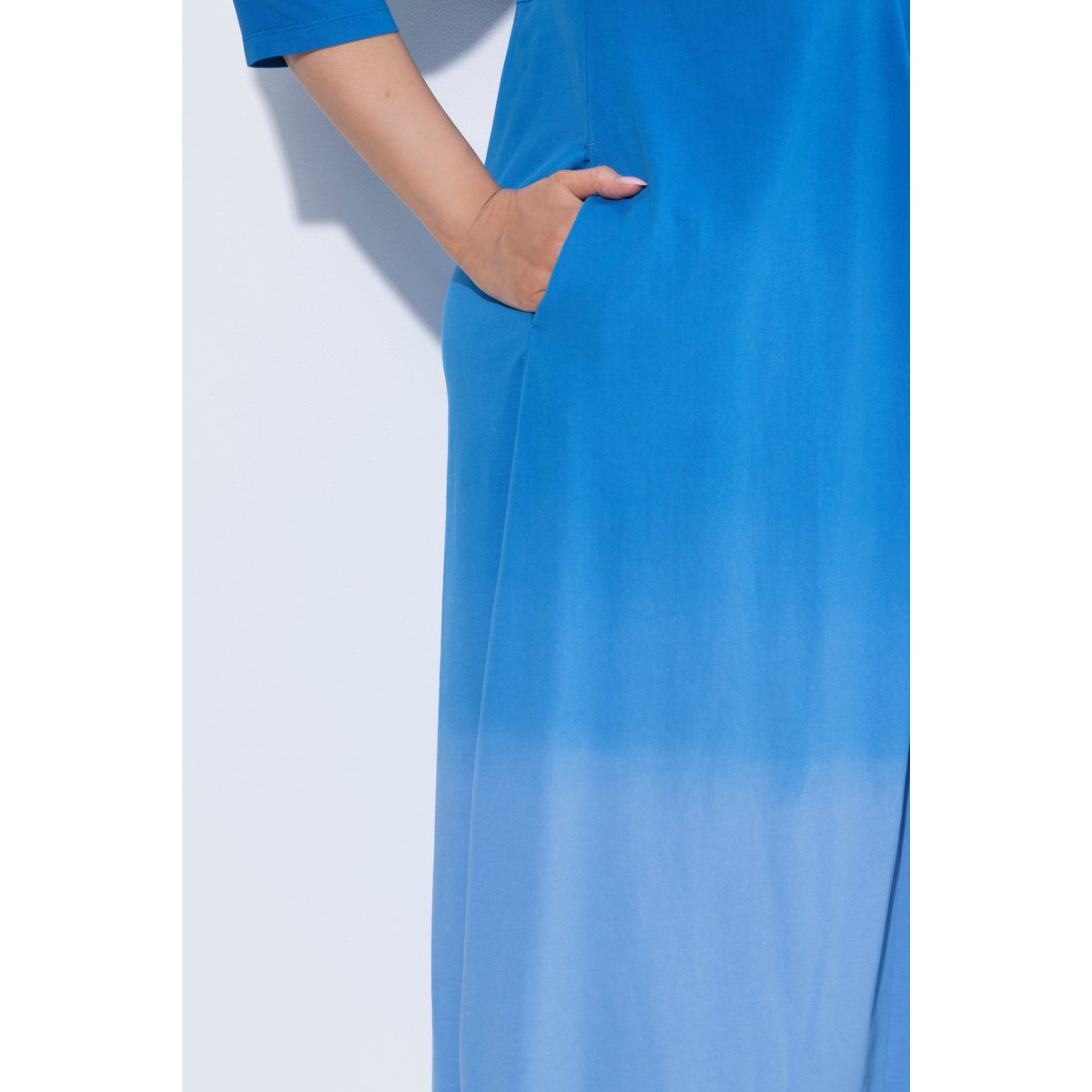 Robe en jersey motif batik bleu pigeon, ULLA POPKEN
