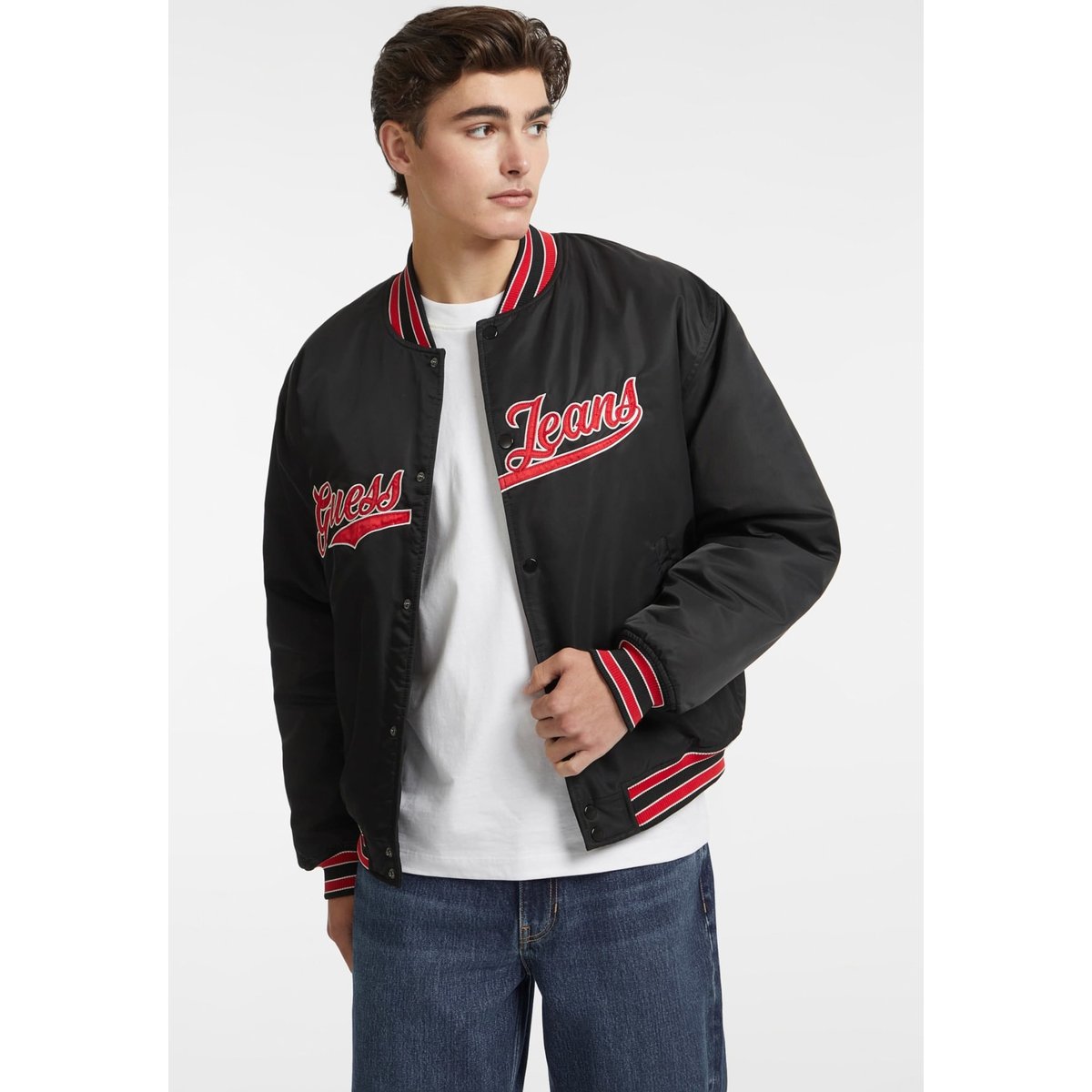 Veste Université Empiècement Lettrage noir, GUESS
