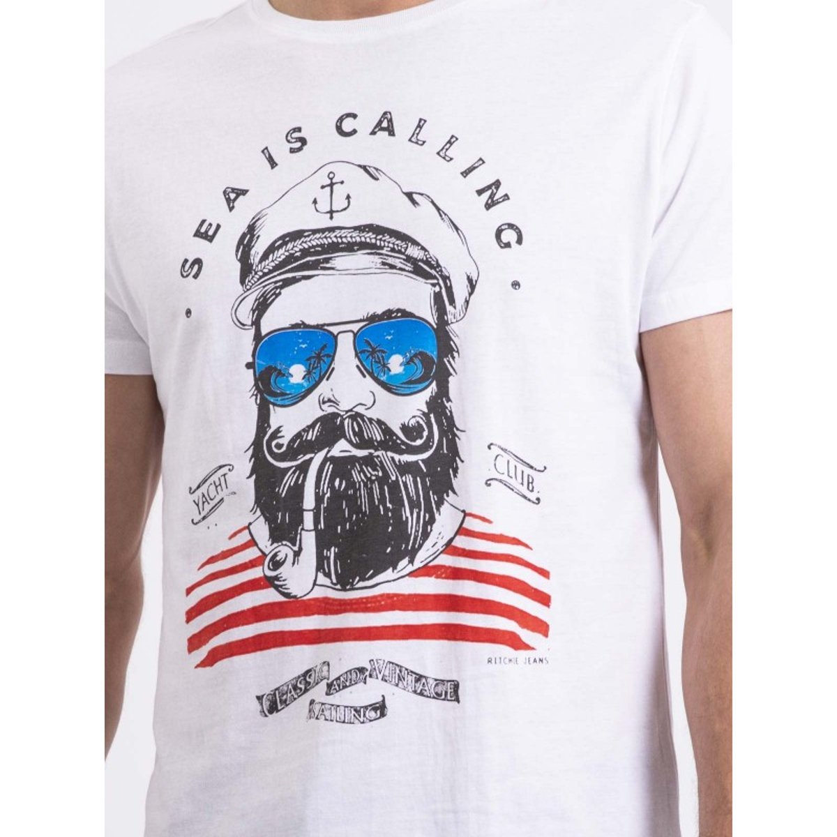 T-shirt Col Rond Nalupiri blanc, RITCHIE