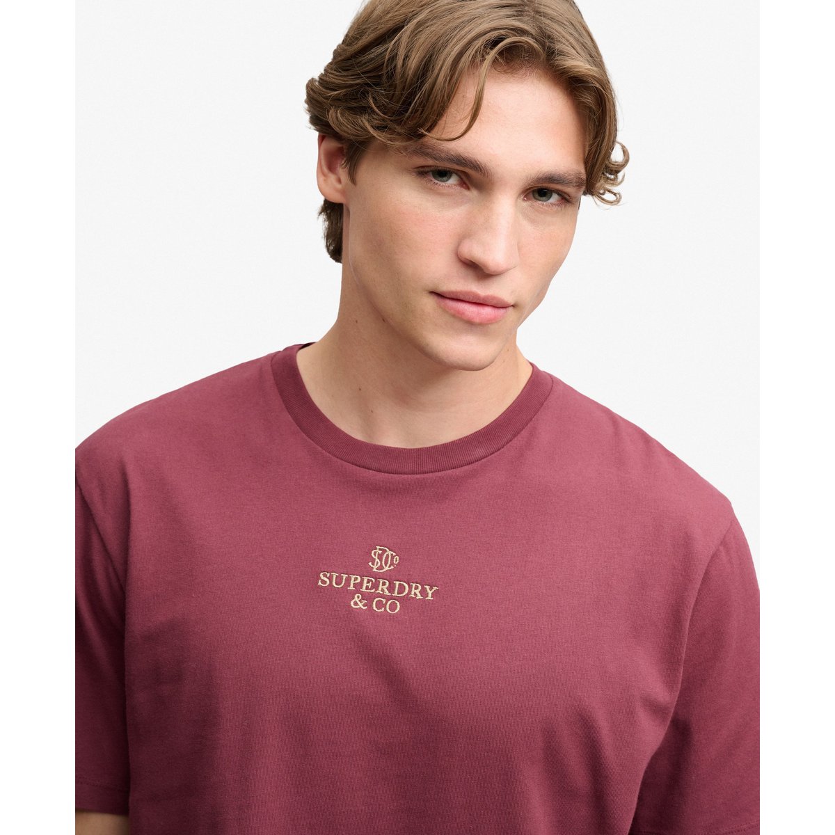 T-shirt Micro Logo rouge porto tawny, SUPERDRY