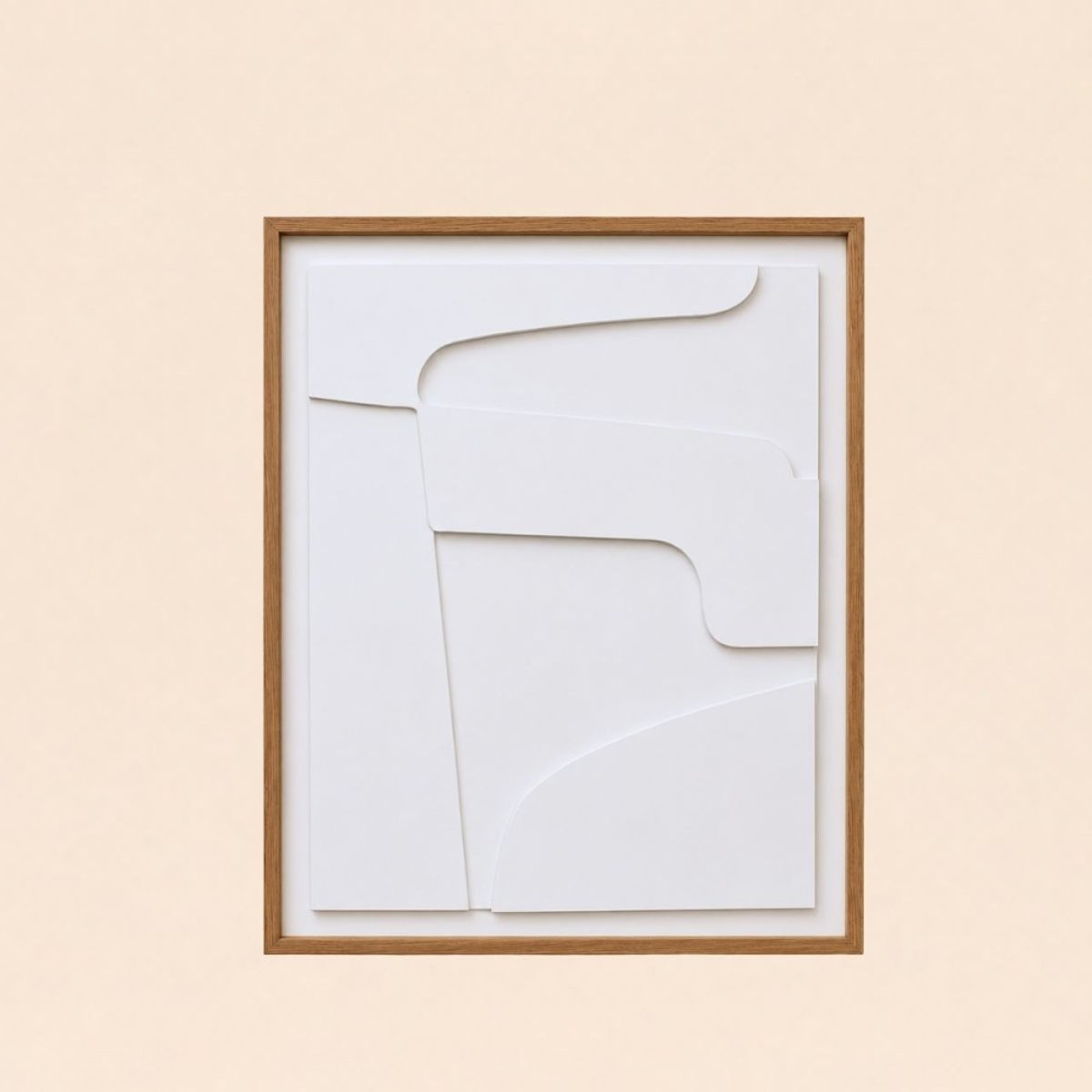 Tableau décoratif en relief 50x40cm blanc, ORNAMI