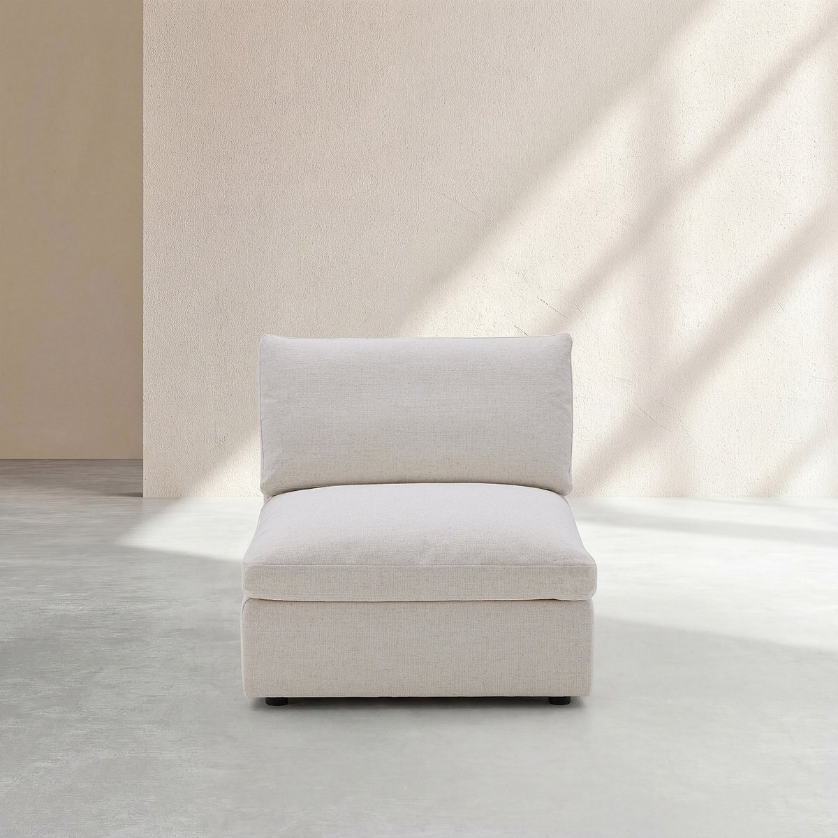 Chauffeuse en tissu LAVINIO beige, HABITAT