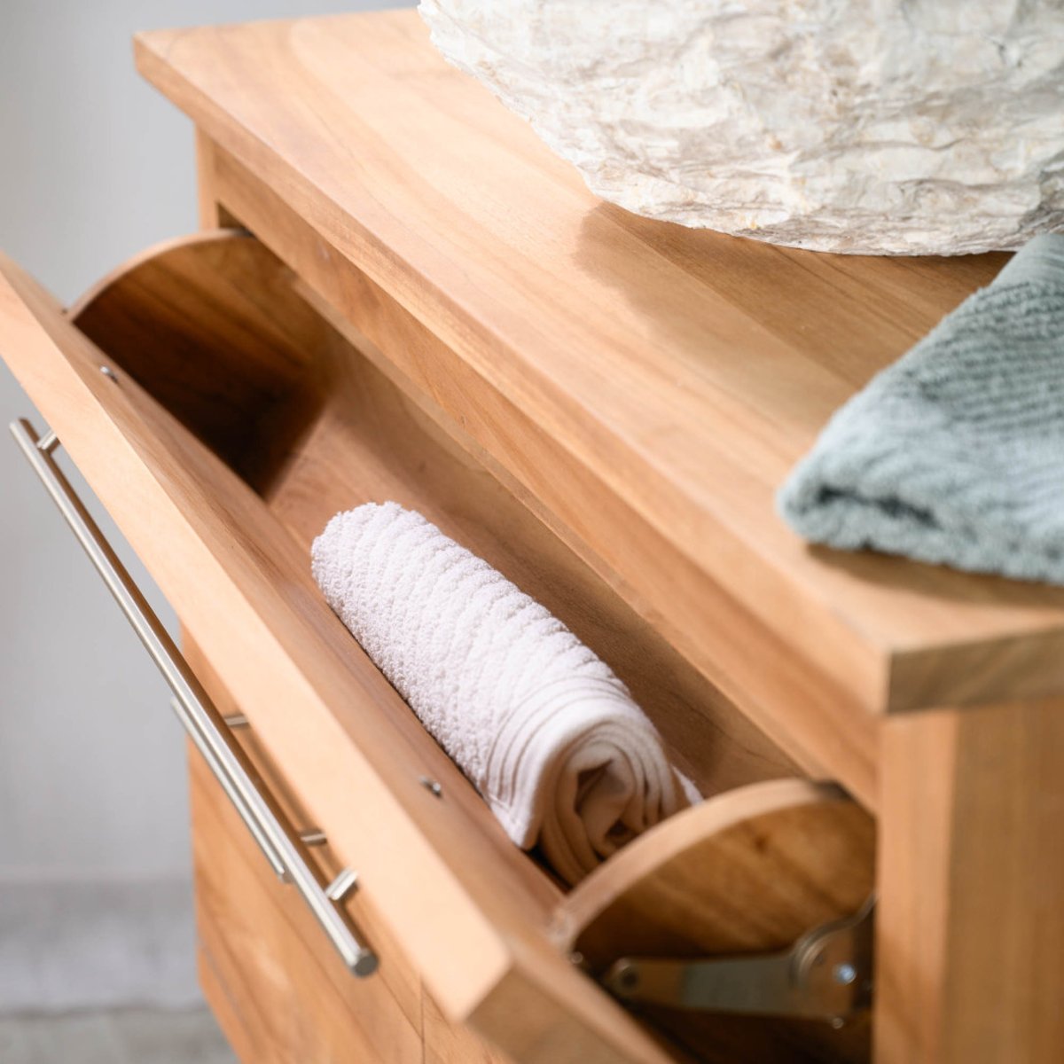 Meuble sous vasque en teck Bagster 80cm naturel, WANDA COLLECTION
