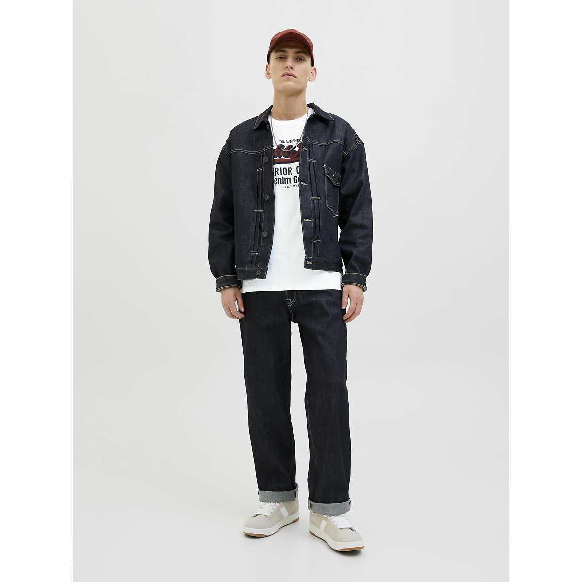 T-shirt col rond blanc, JACK & JONES