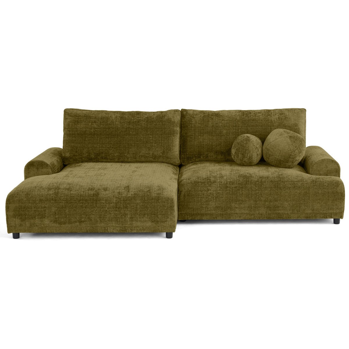 Canapé d'Angle Convertible 4 places - NELLY vert olive, BEST MOBILIER