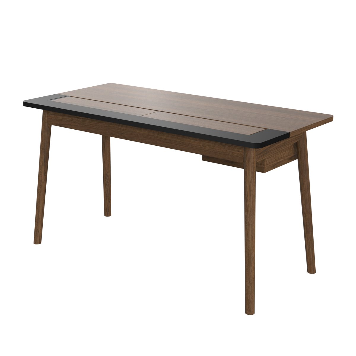 Bureau en chêne teinté avec tiroir et pupitre, HONORÉ noir, HARTO