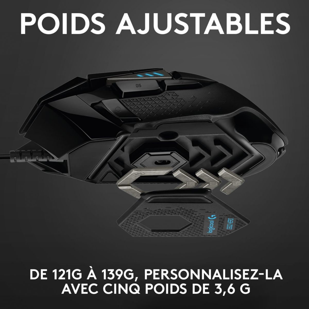 Souris Gamer Filaire G502 Hero High Performance couleur unique, LOGITECH