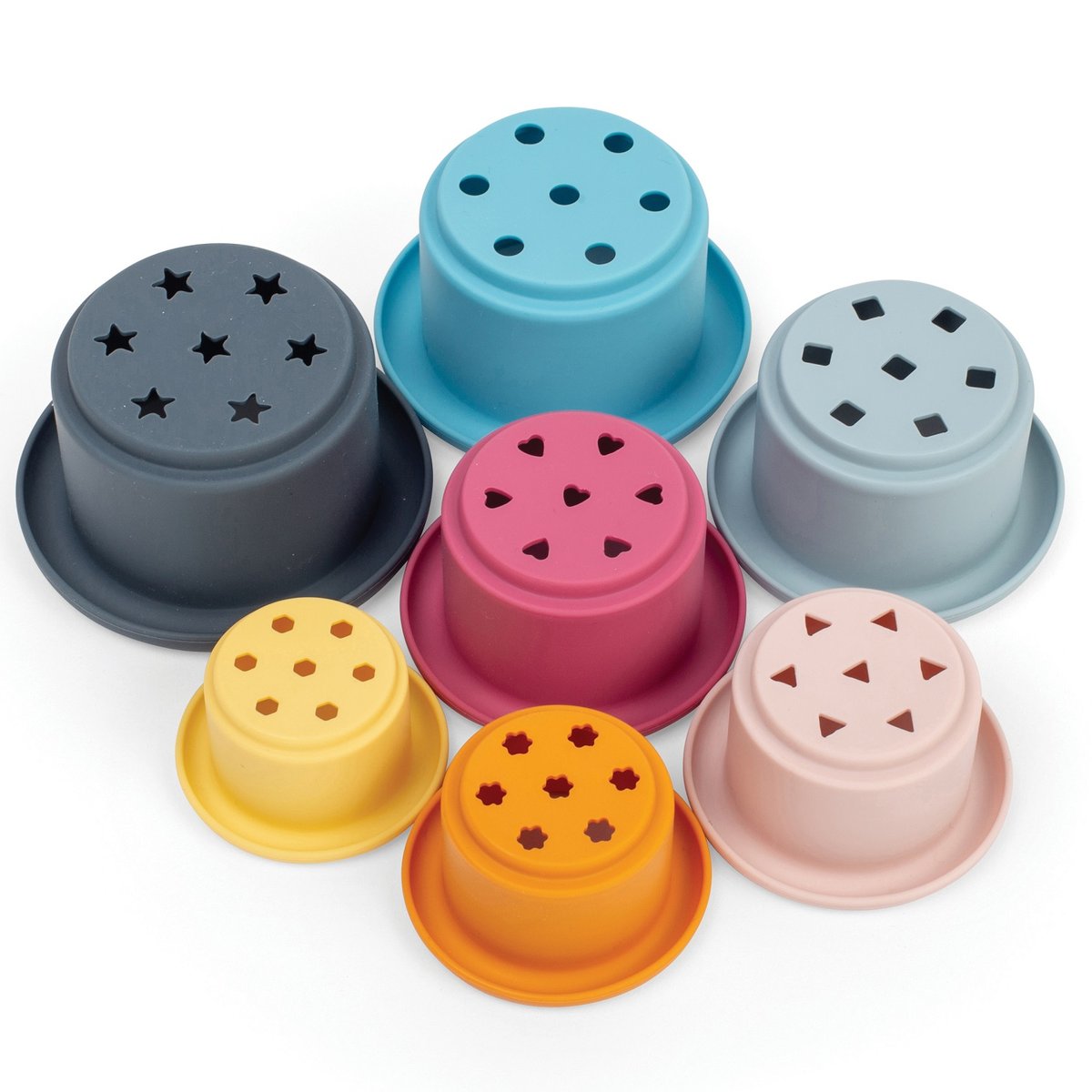 Gobelets de bain empilables bleu, BIGJIGS