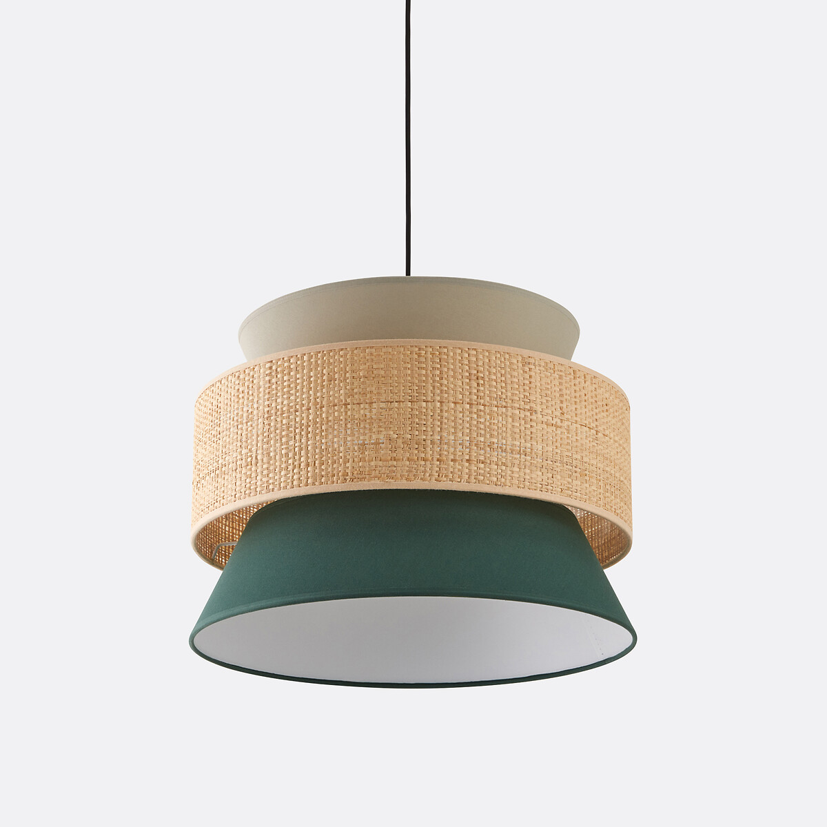 Suspension / Abat-jour double Ø40 cm, Dolkie vert/gris, LA REDOUTE INTERIEURS