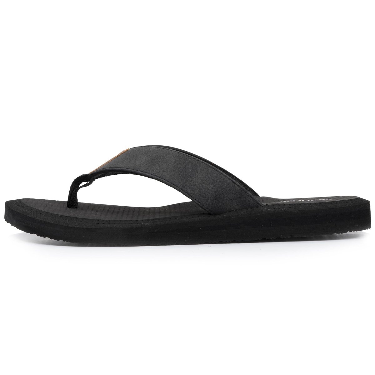 Tongs ultra confortables, tiges larges noir, ISOTONER