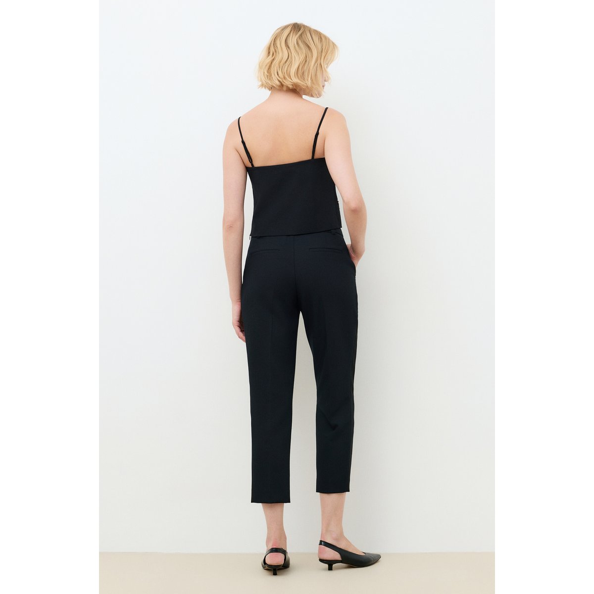 Pantalon droit moderne PSMOCK noir, CAROLL