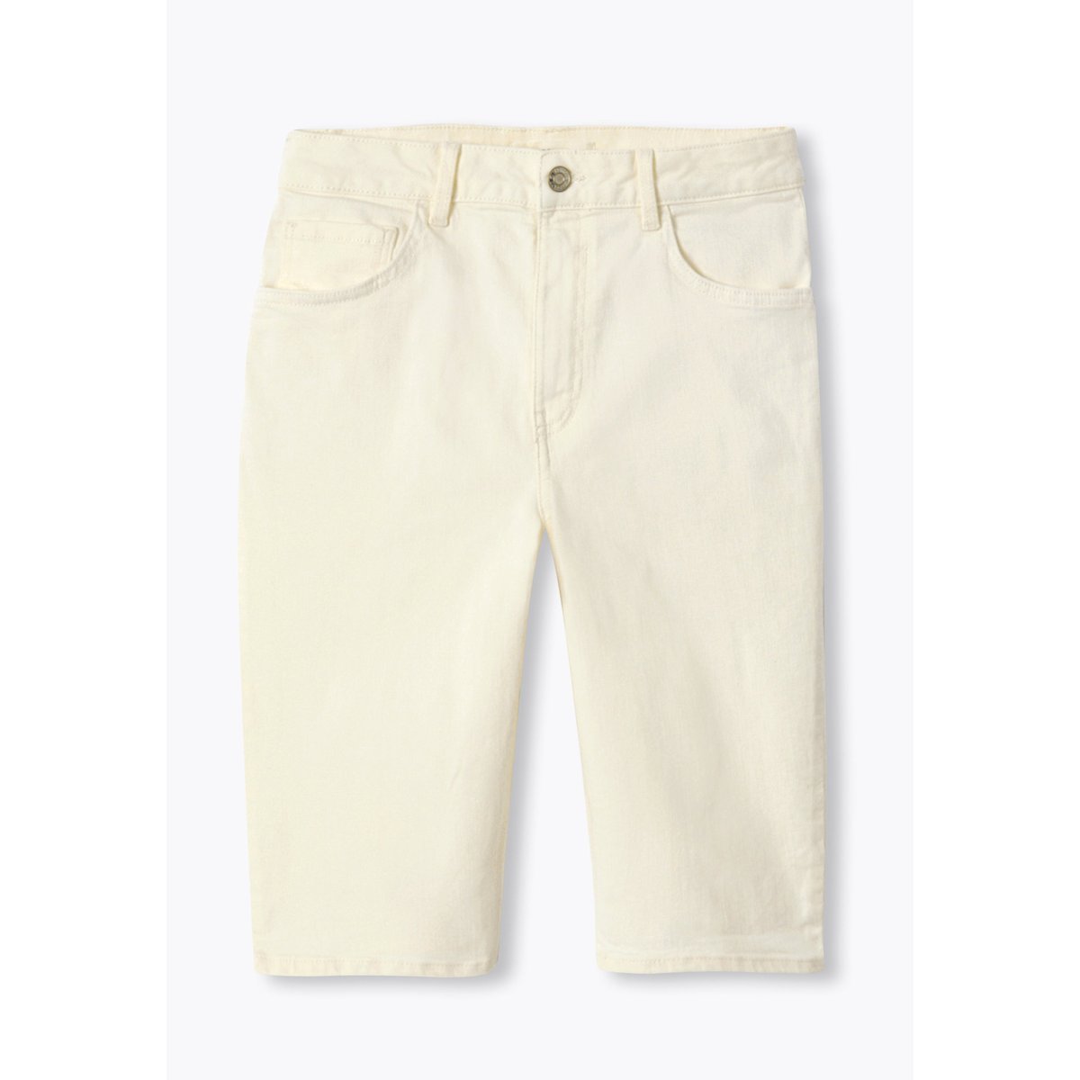 Bermuda slim en toile ecru, PROMOD