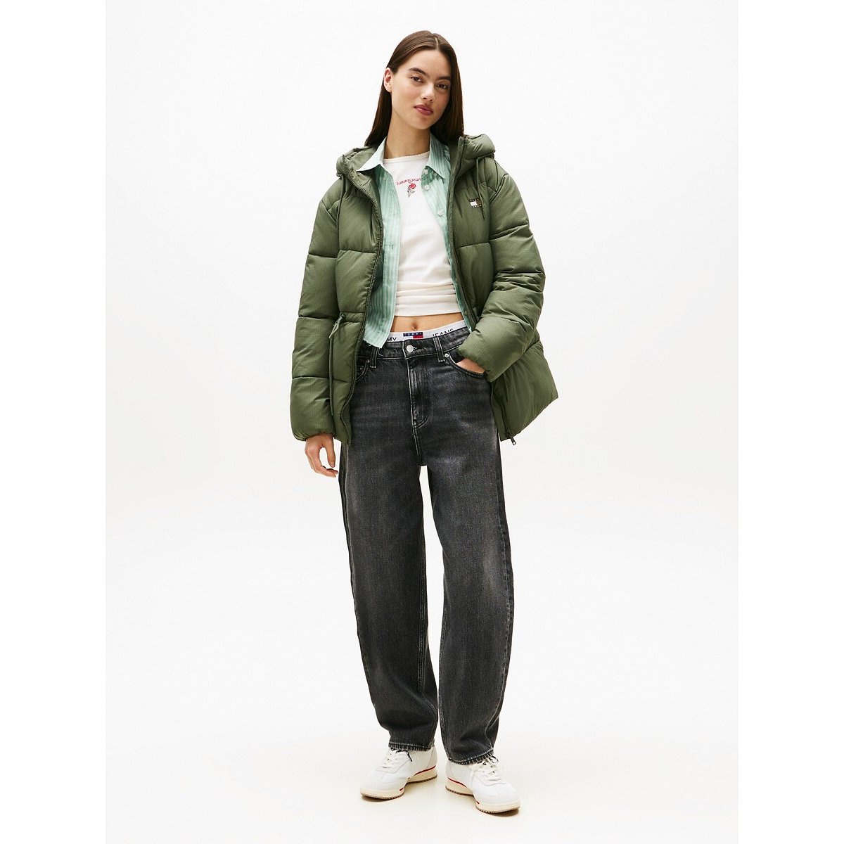 Doudoune à capuche kaki, TOMMY JEANS