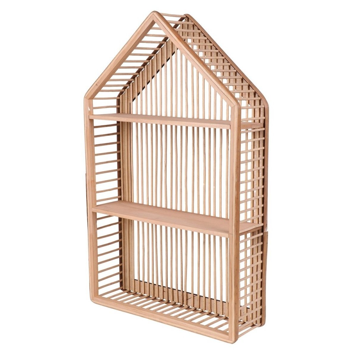 Étagère murale design maison 2 niveaux beige, DECORATIE