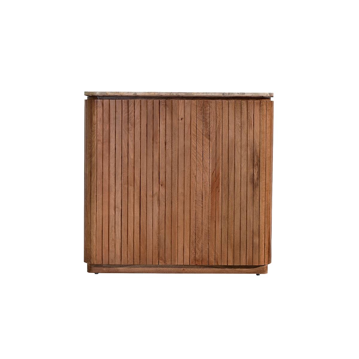Meuble bar en bois de manguier et marbre  AMAYA bois foncé, MADE IN MEUBLES 