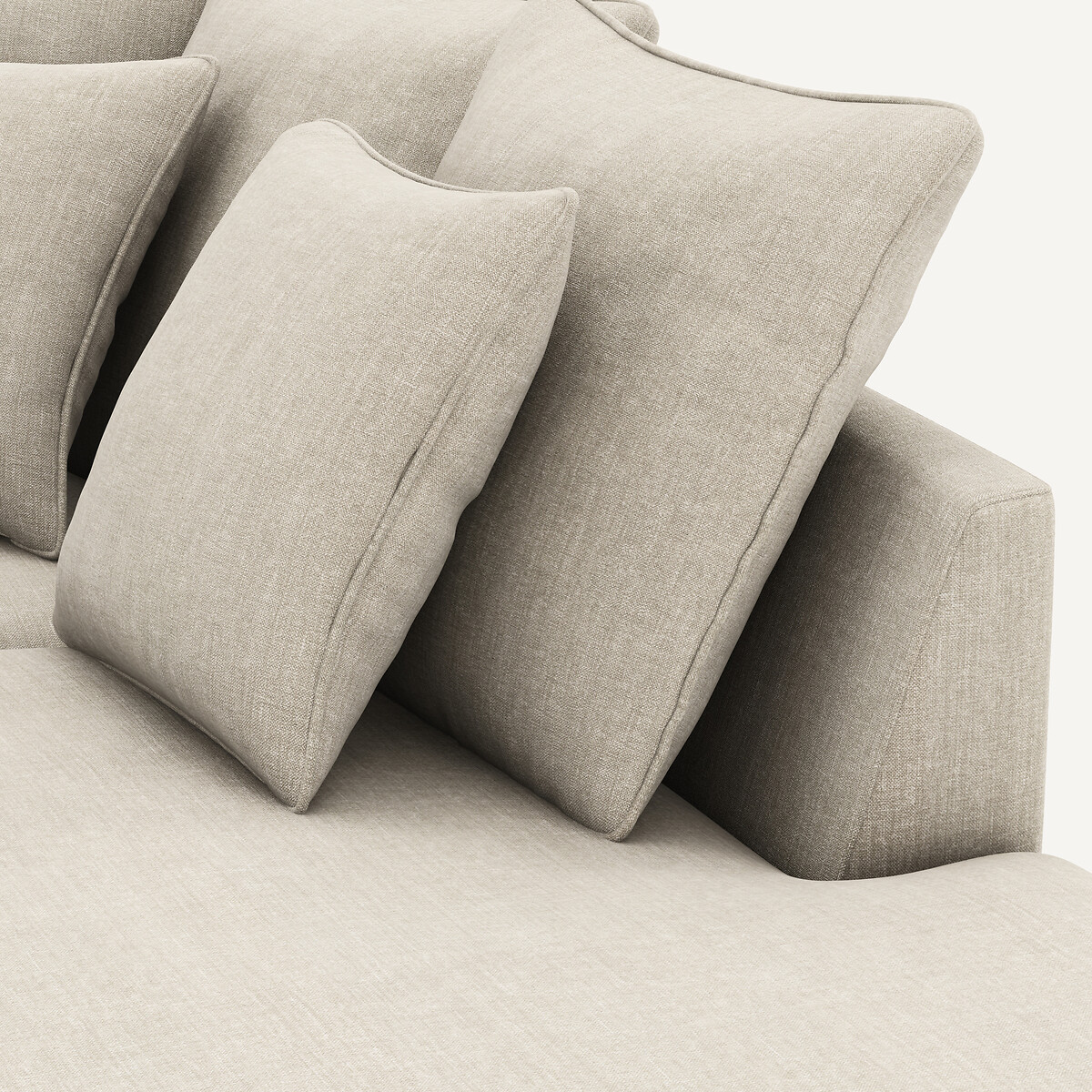 Canapé d'angle, en coton et lin, ARMENTO beige, AM.PM