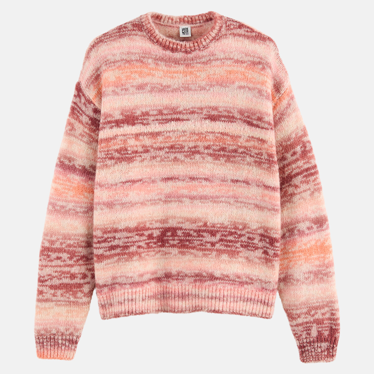 Pull col rond, effet tie and dye multicolore, LA REDOUTE COLLECTIONS
