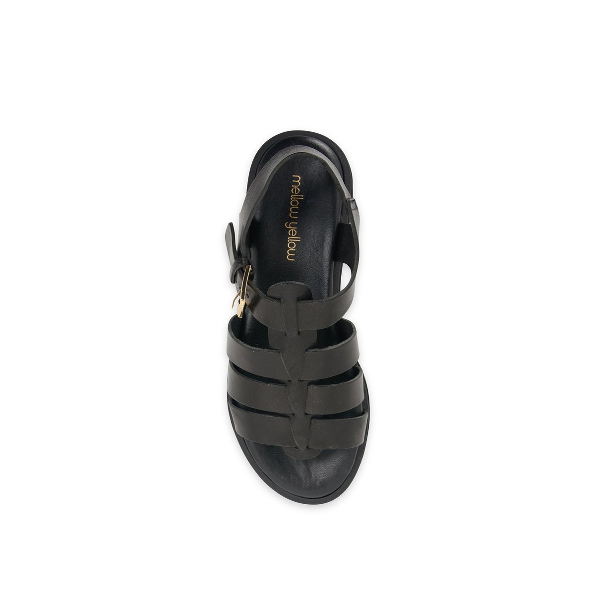 Sandale Plate en cuir LOUPA noir, MELLOW YELLOW