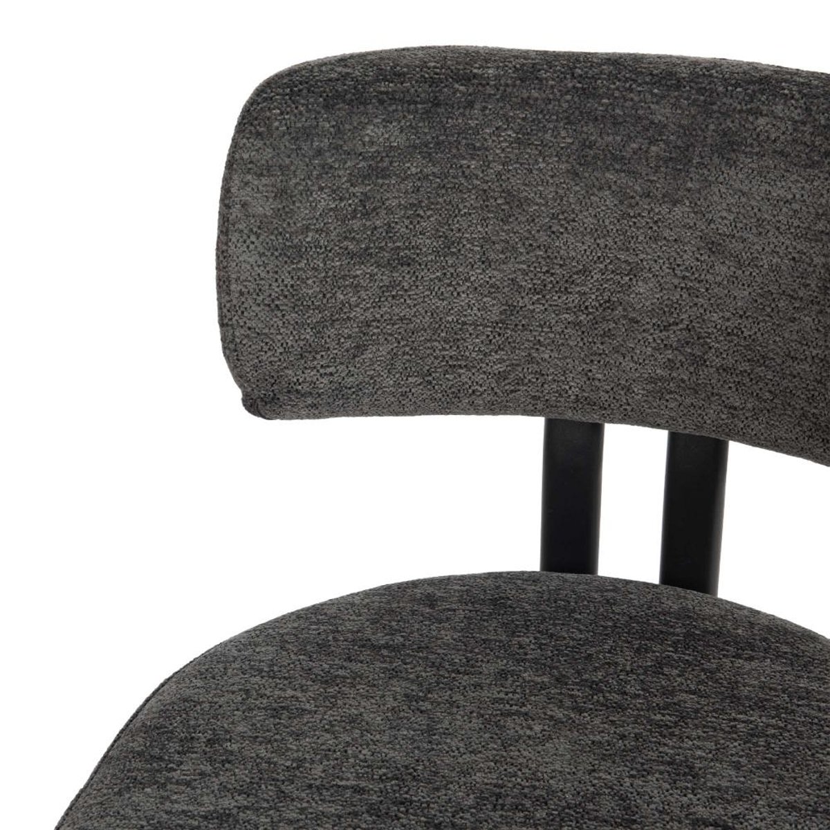Chaise de salle à manger Gleen   foncé avec piètement noir (lot de 2) gris, AMADEUS