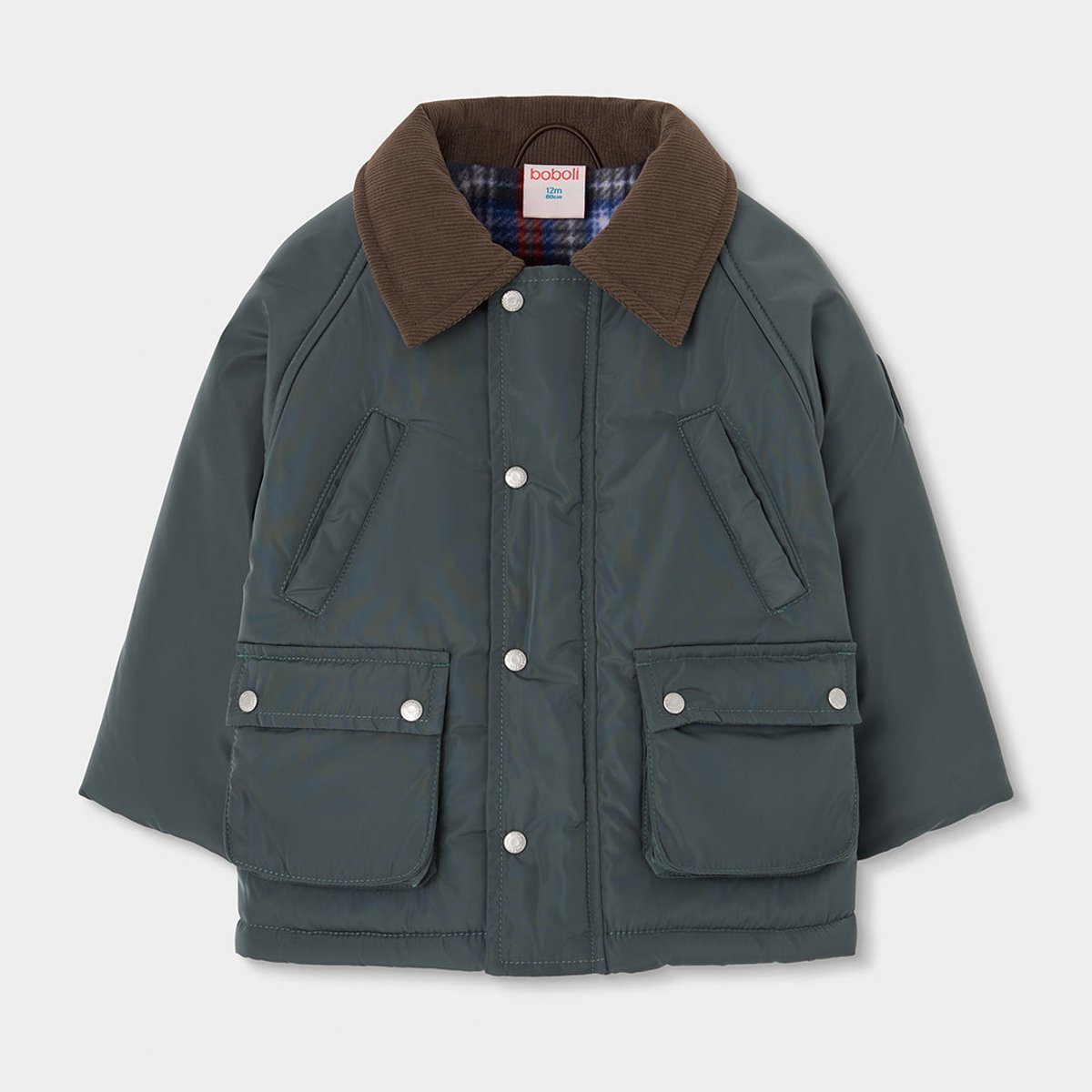 Parka en tissu technique garçon vert, BOBOLI