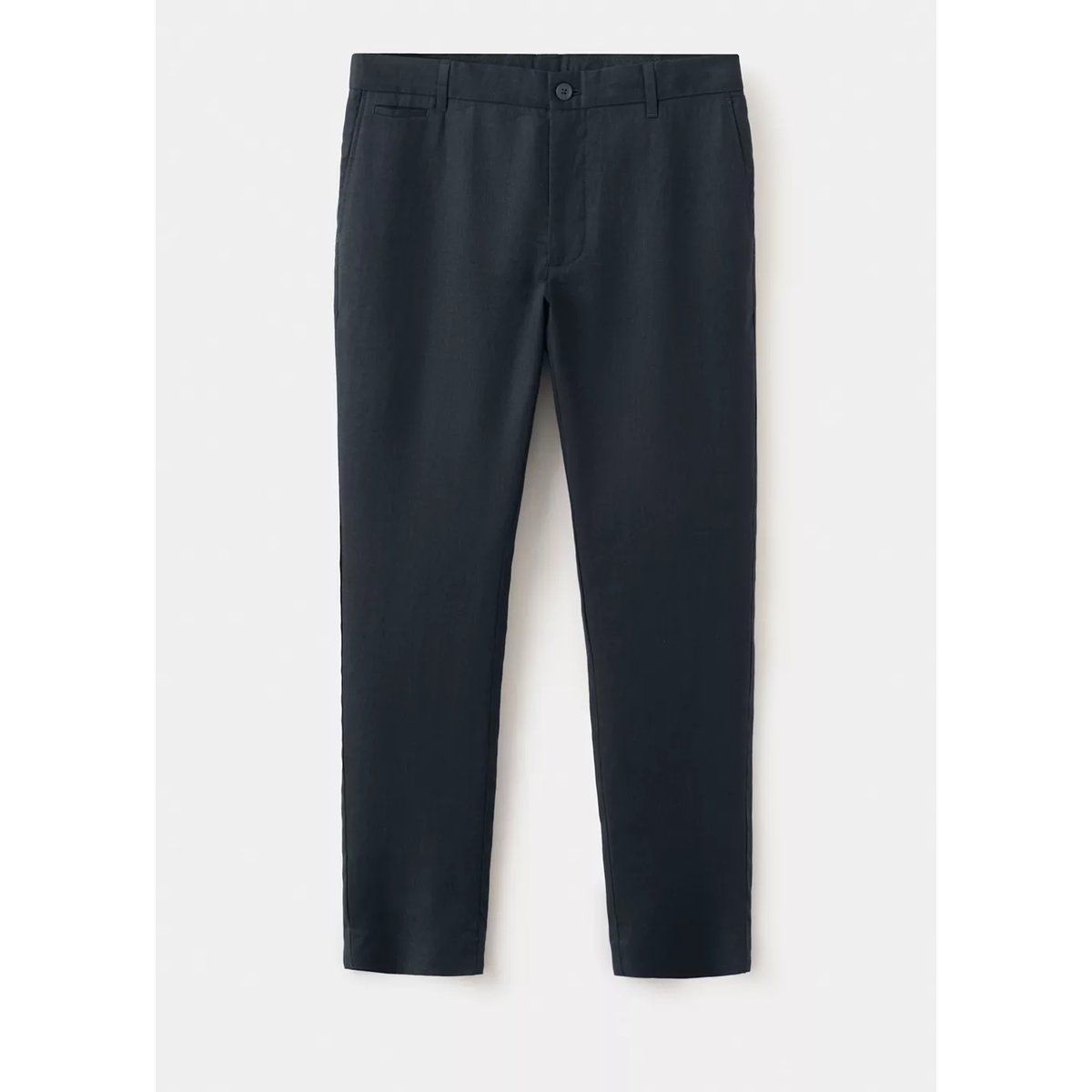 Pantalon 100 % lin slim fit bleu marine, MANGO MAN