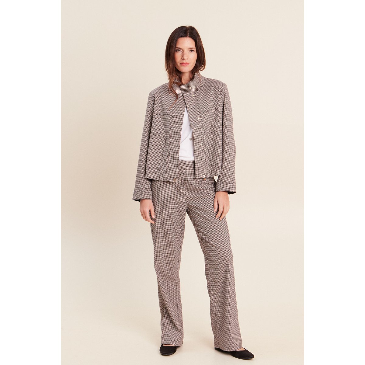 Veste col montant doublée marron, BREAL